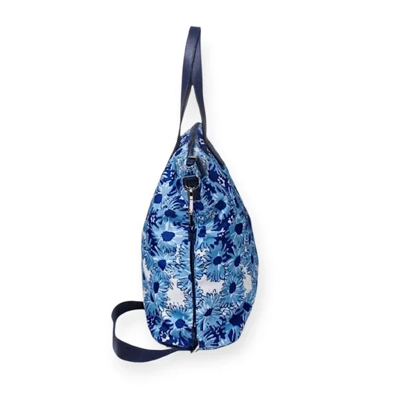 Prada Blue Saffiano Tessuto Zainetto Stampata Floral Nylon Leather Tote Bag - Picture 3 of 9